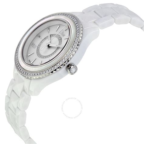 dior viii mother-of-pearl dial ceramic ladies watch|More.